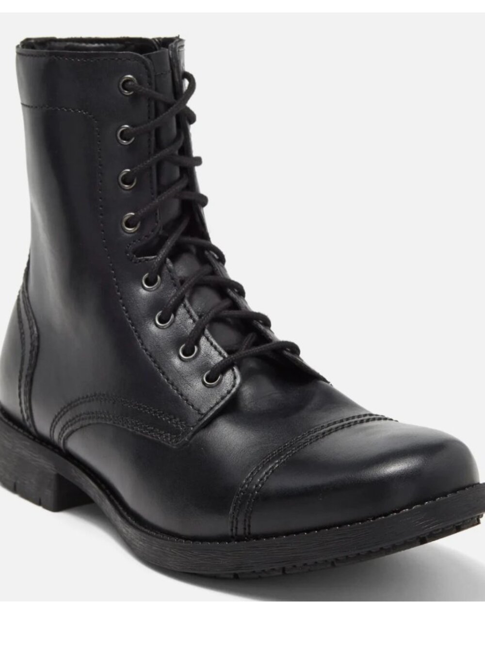 New Steve Madden, black cap toe leather boots men’s mens ankle boots